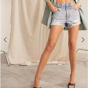 ASOS DESIGN denim mid rise relaxed ripped short